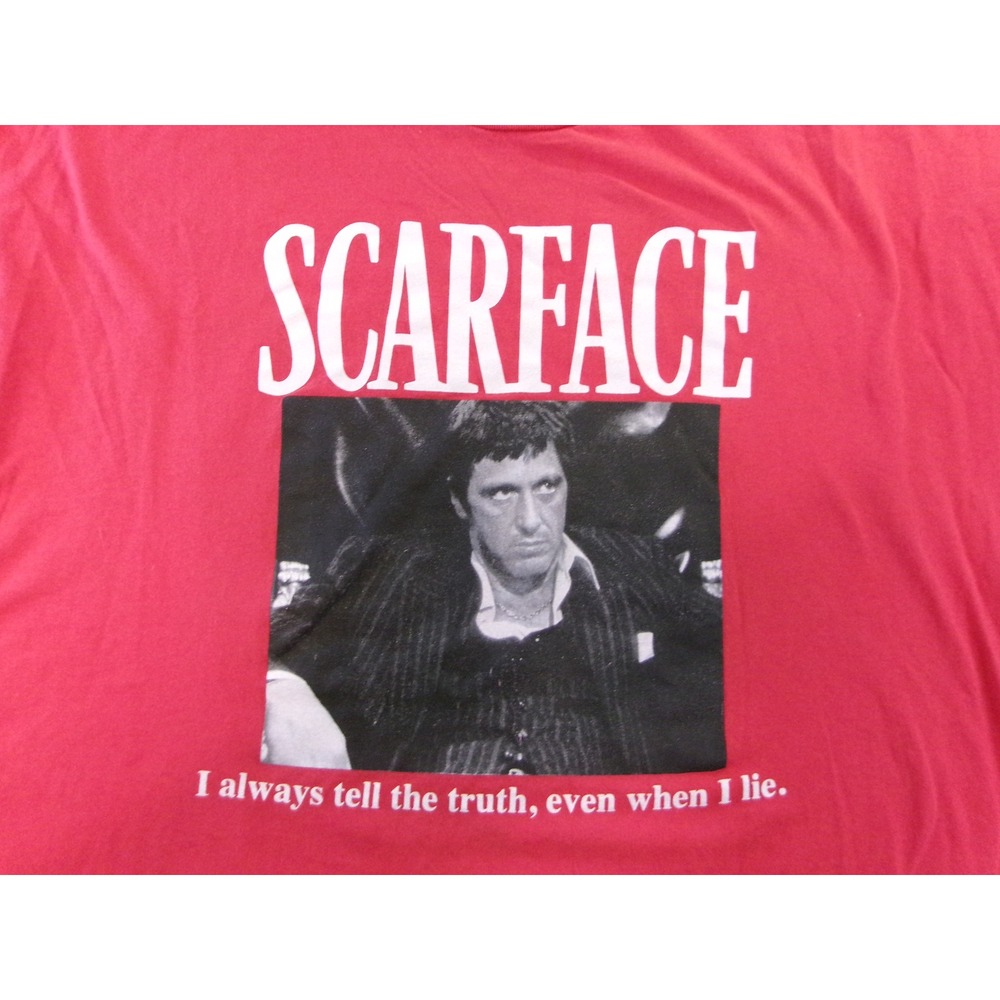 Scarface Mens 5XL T-Shirt Red Tony Montana Quote Graphic Tee Movie Merch - Picture 3 of 6